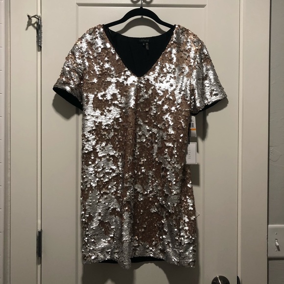 1.STATE Sequined Cocktail Dress - Picture 1 of 6